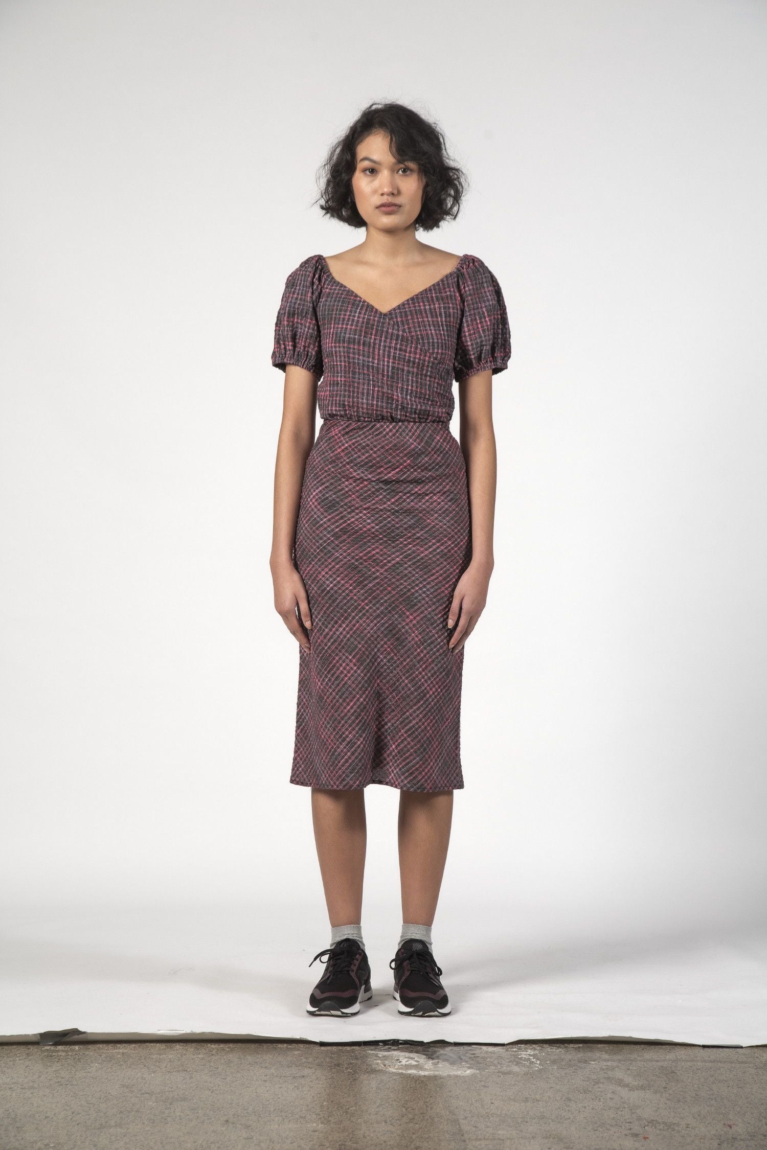 Thing Thing Lou Lou Skirt - Charcoal Check - Stencil