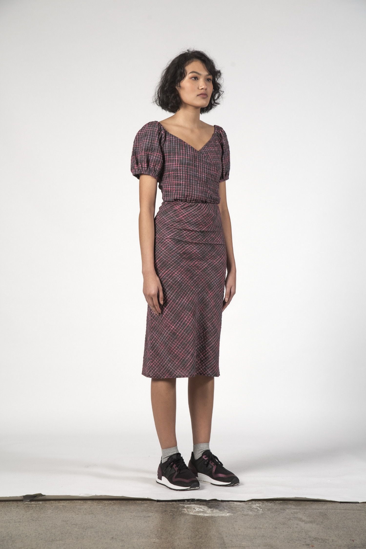 Thing Thing Lou Lou Skirt - Charcoal Check - Stencil