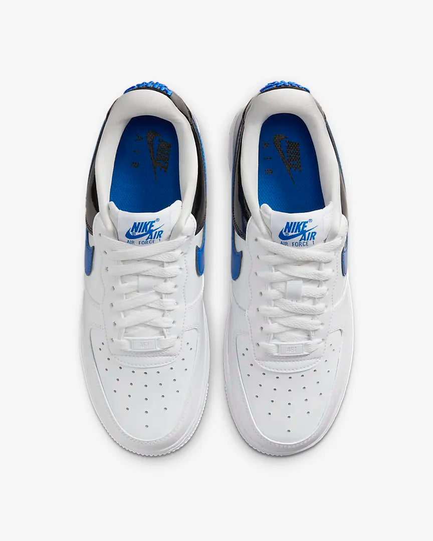 Nike Women's Air Force 1 07 ESS SNKR Game Royal/White-Black - Stencil