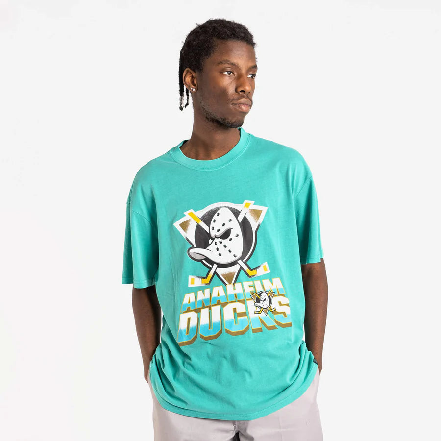 Majestic NHL Grad Shadow Ducks Graphic Tee Teal