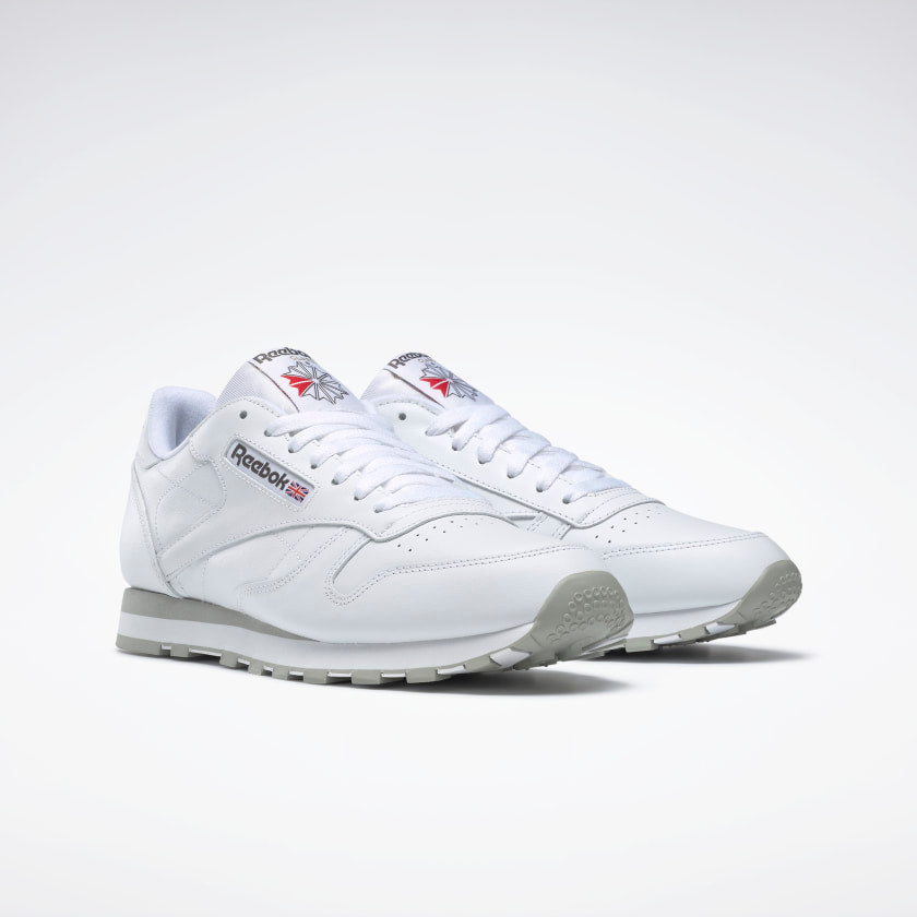 Reebok CL Classic Leather Intense White Light Grey - Stencil