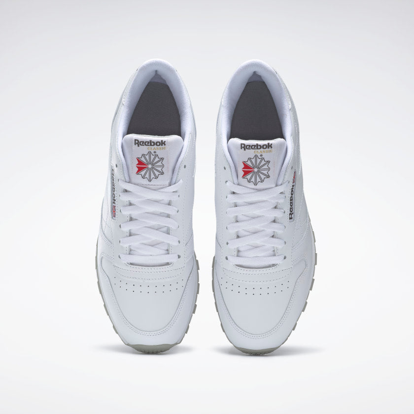 Reebok CL Classic Leather Intense White Light Grey - Stencil