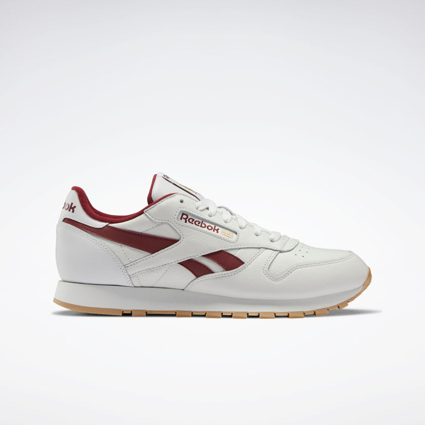 Reebok CL Leather Porcelain / Merlot / Reebok Rubber Gum-04 - Stencil