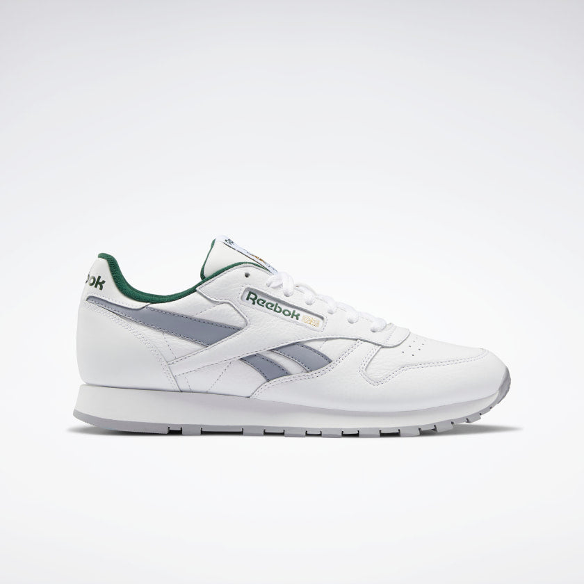 Reebok CL Leather White / Cool Shadow / Utility Green - Stencil