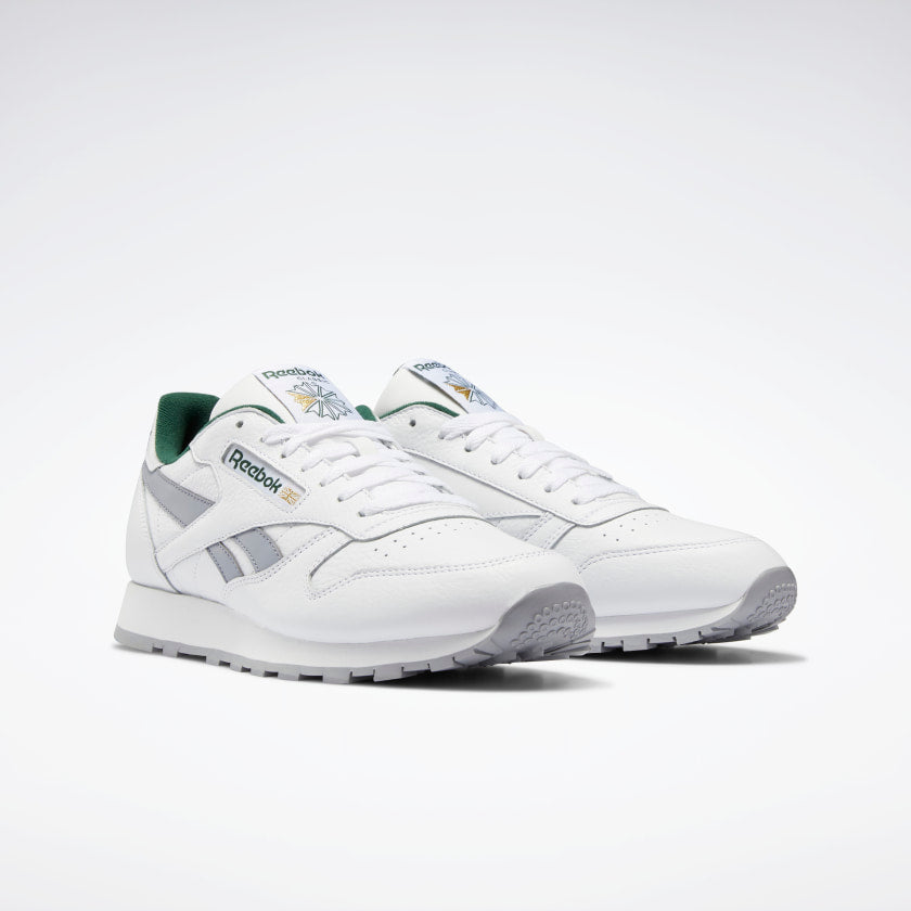 Reebok CL Leather White / Cool Shadow / Utility Green
