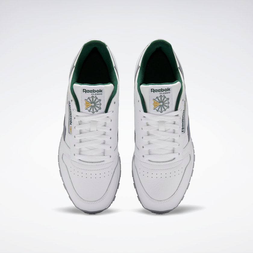 Reebok CL Leather White / Cool Shadow / Utility Green - Stencil