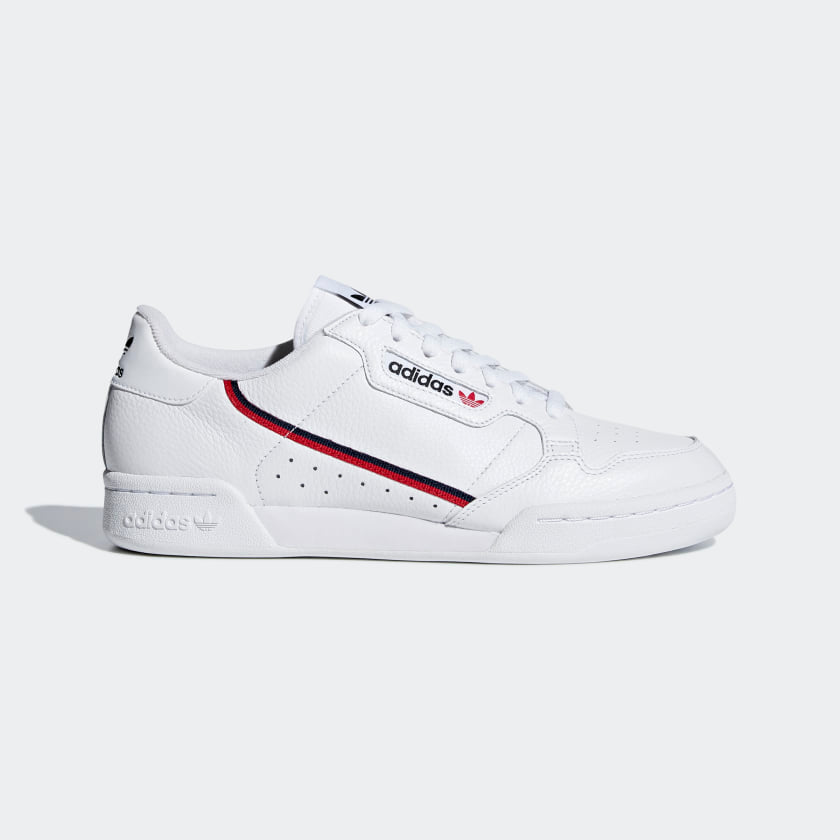 Adidas Continental 80 White/Scarlet/Collegiate Navy - Stencil