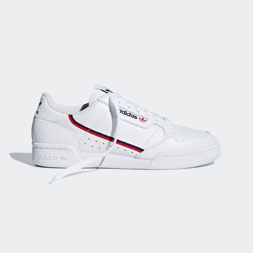 Adidas Continental 80 White/Scarlet/Collegiate Navy - Stencil