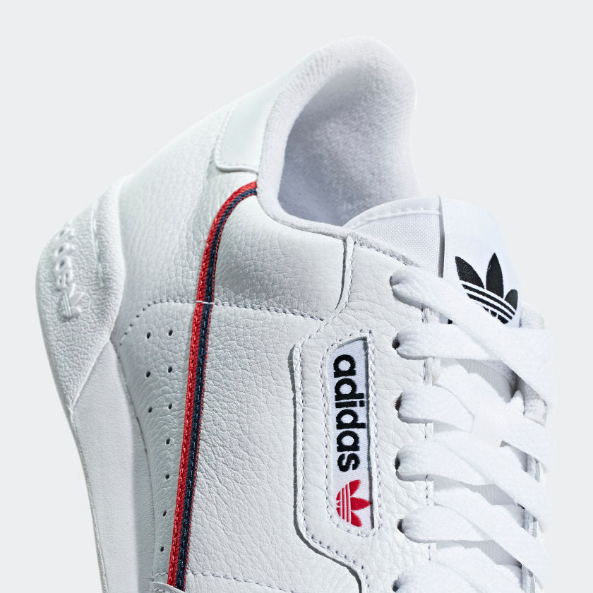 Adidas Continental 80 White/Scarlet/Collegiate Navy - Stencil
