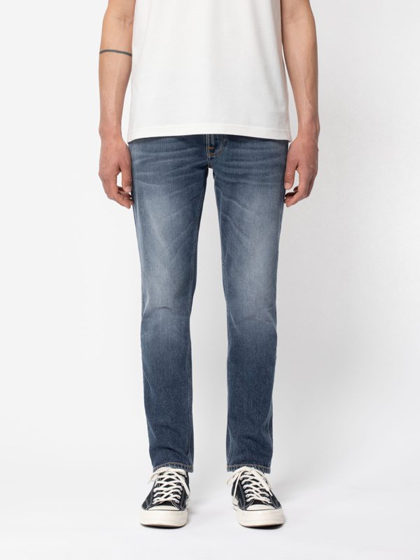 Nudie Lean Dean Dark Sharp Twill - Stencil