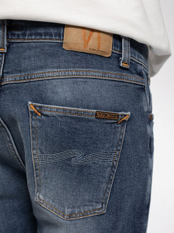 Nudie Lean Dean Dark Sharp Twill - Stencil