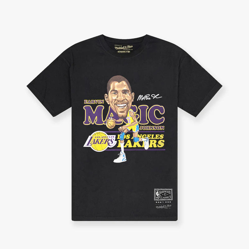 Mitchell & Ness Caricature Tee Lakers Faded Black