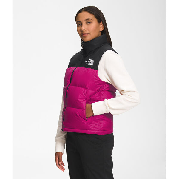The North Face Women's 1996 Retro Nuptse Vest Fuschia Pink - Stencil