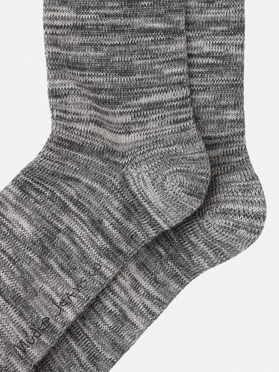 Nudie Rasmusson Multi Yarn Socks Dark Grey - Stencil
