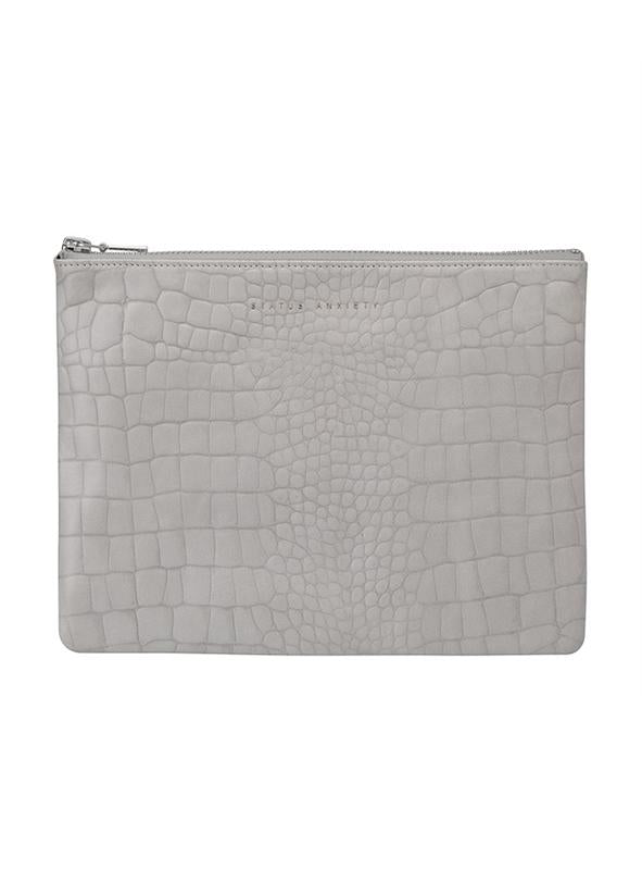 Status Anxiety Anti Heroine Wallet Grey Croc Embossed - Stencil