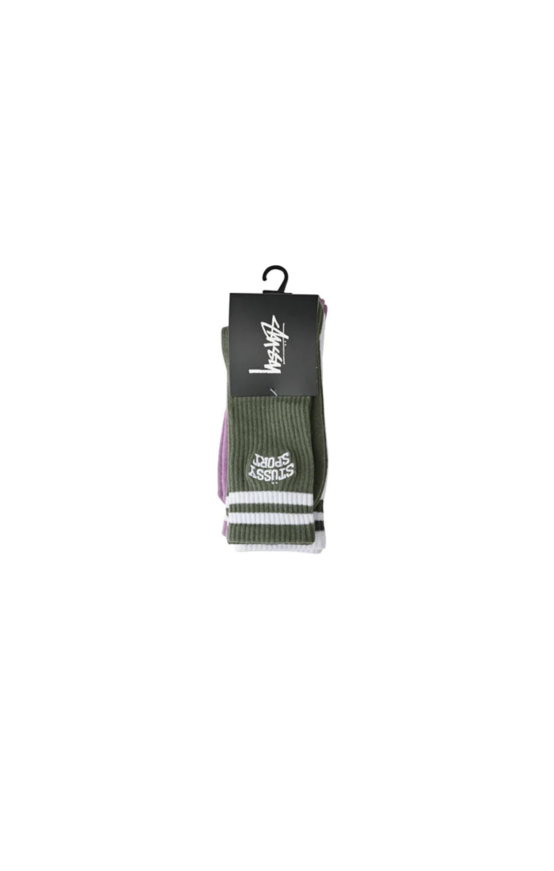 Stussy Men's Sport Stripe Sock 3 Pack ST723013