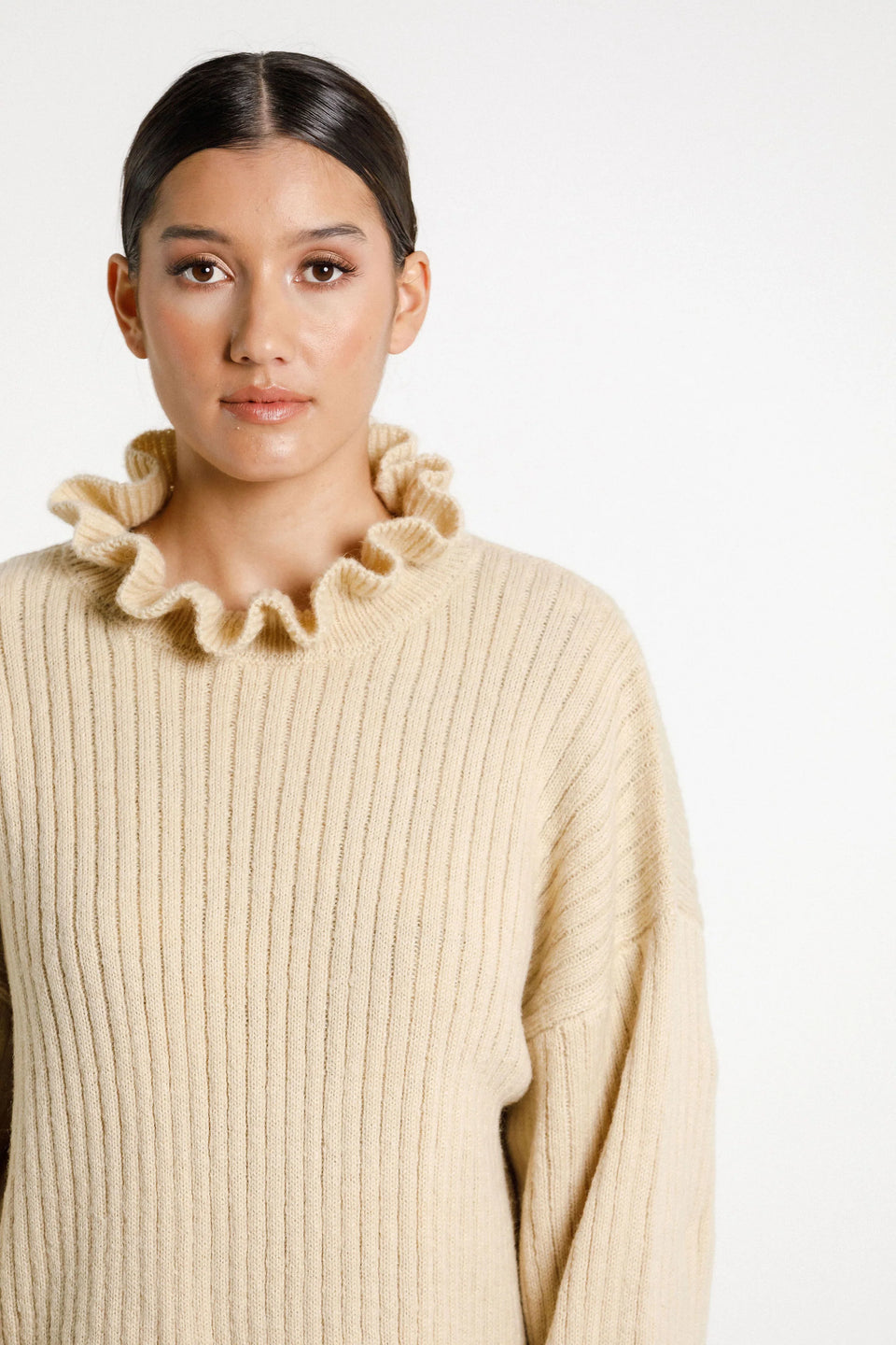 Thing Thing Ruffle Emma Jumper - Latte