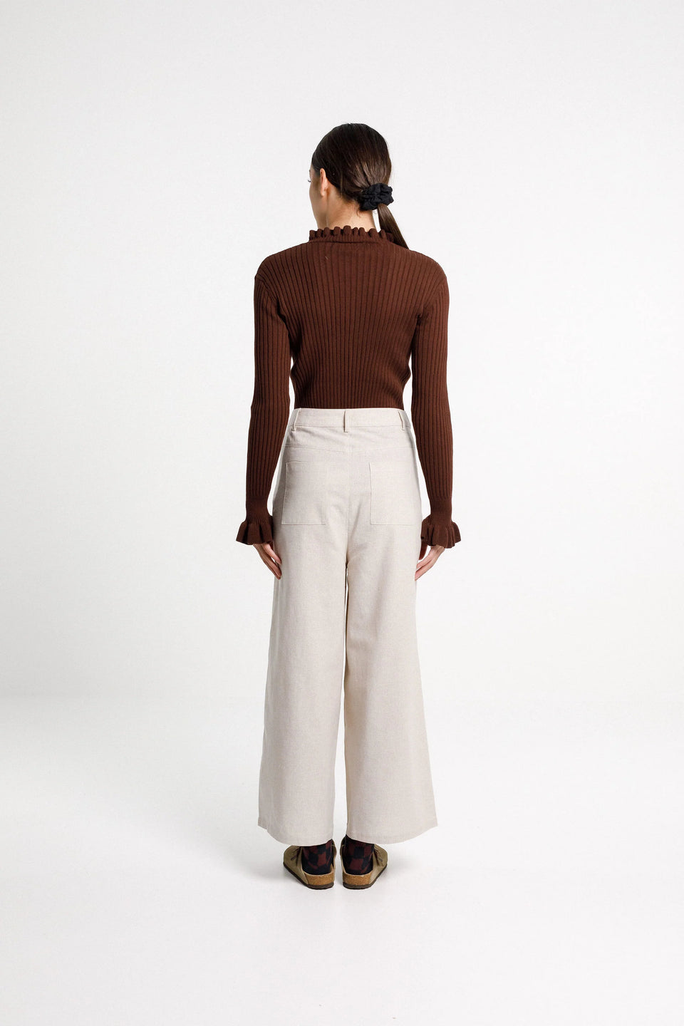 Thing Thing Peggy Pant - Cream Latte Check