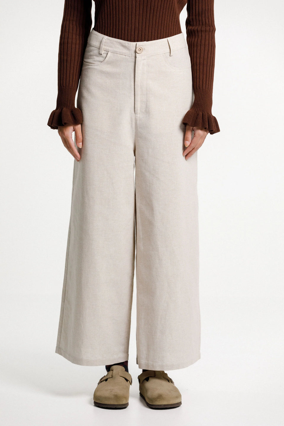 Thing Thing Peggy Pant - Cream Latte Check