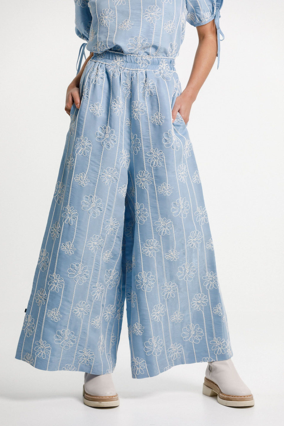 Thing Thing Zuzu Pant Soft Blue Vines