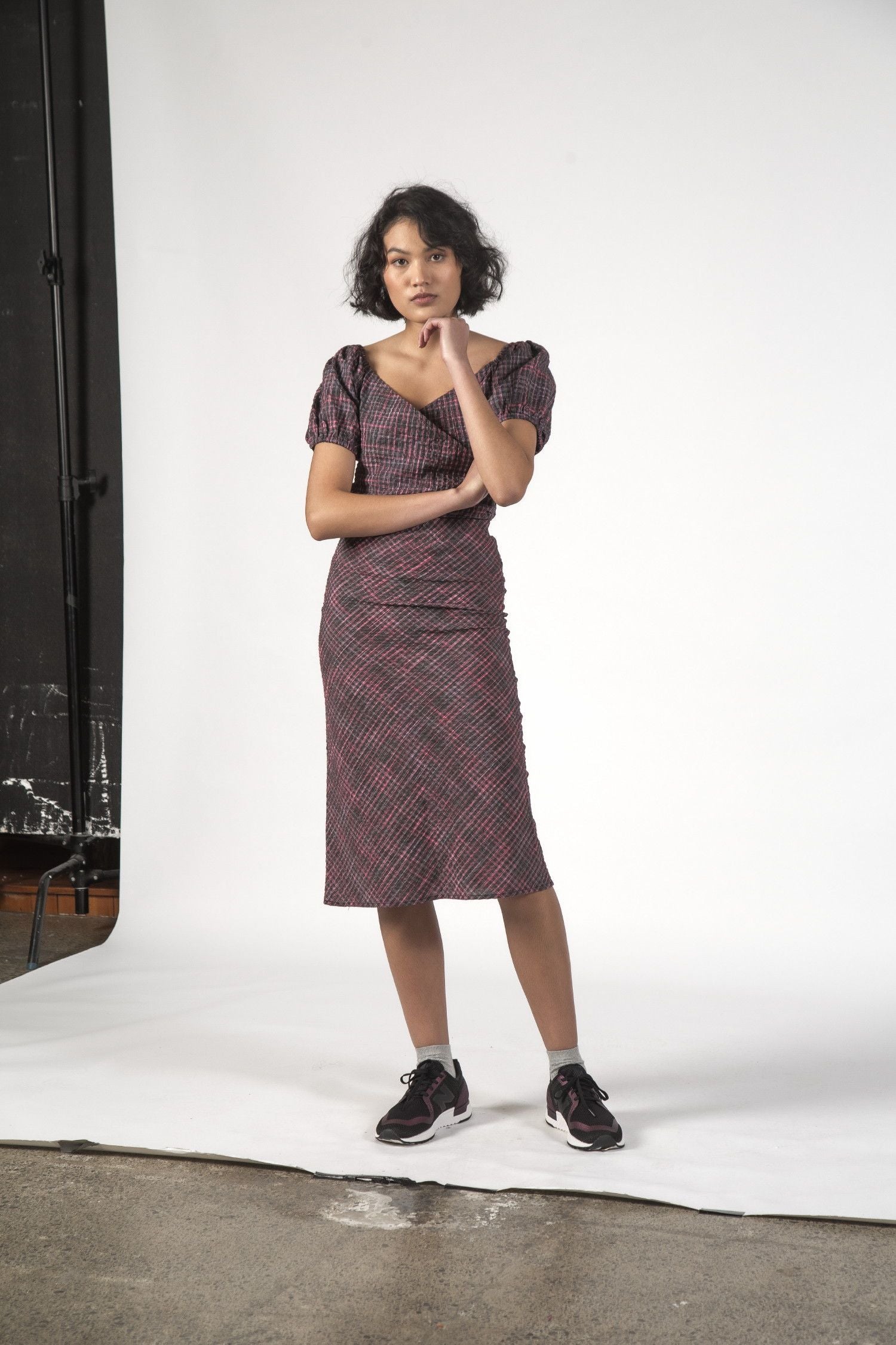 Thing Thing Lou Lou Skirt - Charcoal Check - Stencil