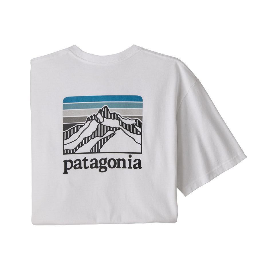 Patagonia Mens Line Logo Ridge Pocket Responsibili Tee White - Stencil