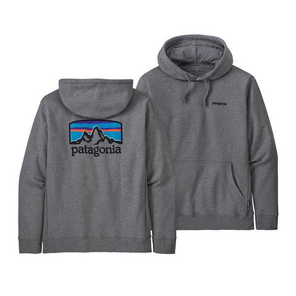 Patagonia Men's Fitz Roy Horizons Uprisal Hoody - Gravel Heather - Stencil