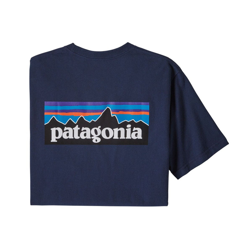 Patagonia Mens P6 Logo Responsibili Tee Classic Navy - Stencil