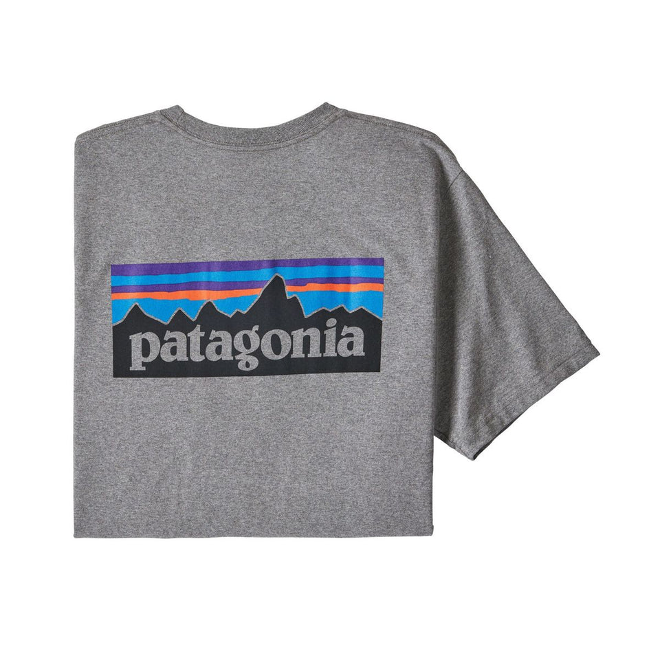 Patagonia Mens P6 Logo Responsibili Tee Gravel Heather - Stencil