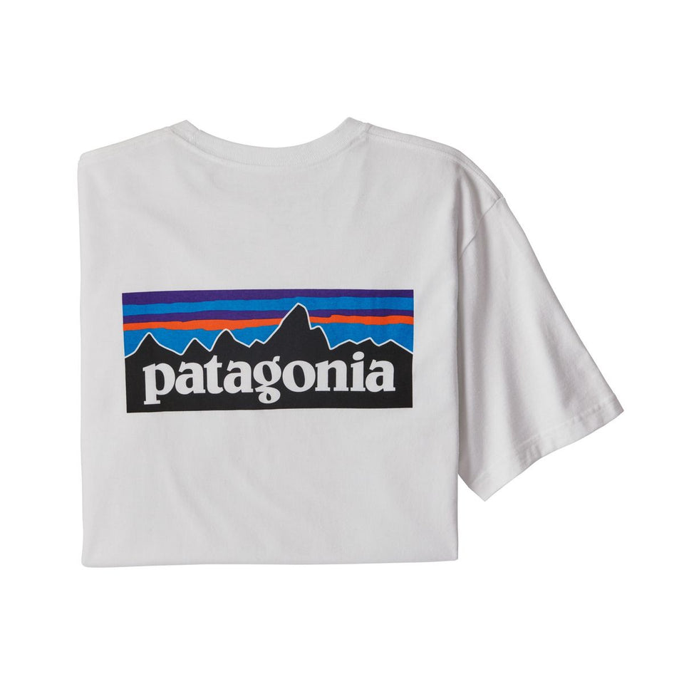 Patagonia Mens P6 Logo Responsibili Tee White - Stencil