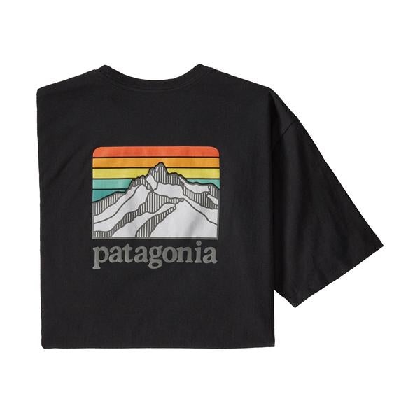 Patagonia Men's Line Logo Ridge Pocket Responsibili Tee - Black - Stencil