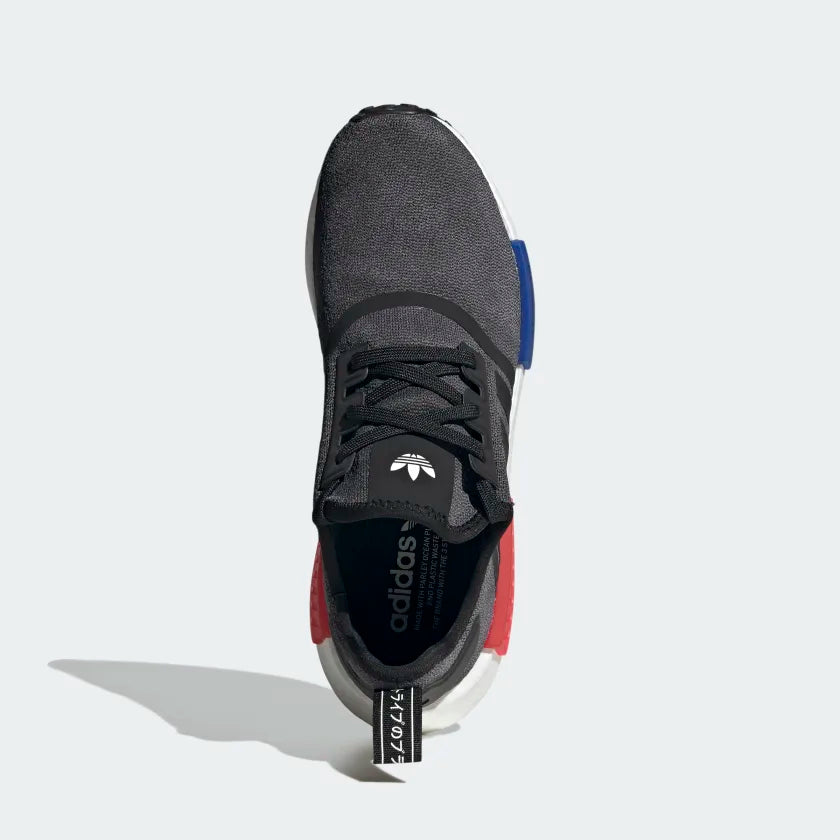 Adidas NMD R1 Core Black / Semi Lucid Blue / Glory Red - Stencil
