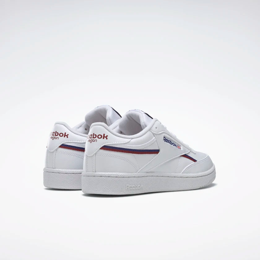 Reebok Club C 85 Vegan - White / Classic Cobalt / Classic Burgundy