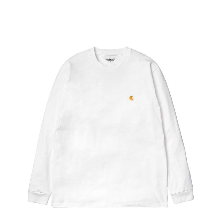 Carhartt Long Sleeve Chase T Shirt White - Stencil