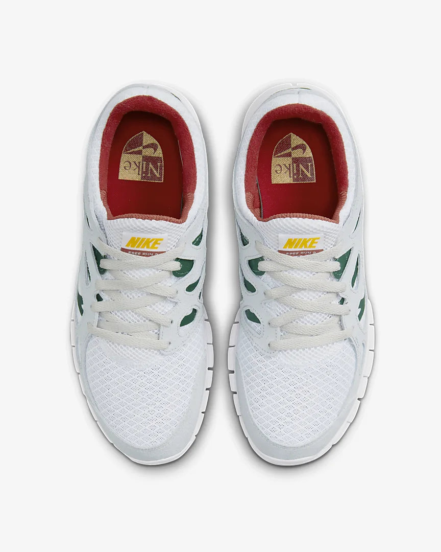 Nike Free Run 2 White Gorge Green Amarillo Cinnabar Stencil