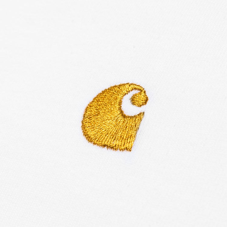 Carhartt S/S Chase T-Shirt - White / Gold - Stencil