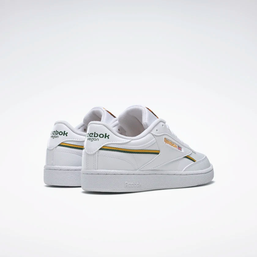 Reebok Club C 85 Vegan - Cloud White / Collegiate Gold / Dark Green - Stencil