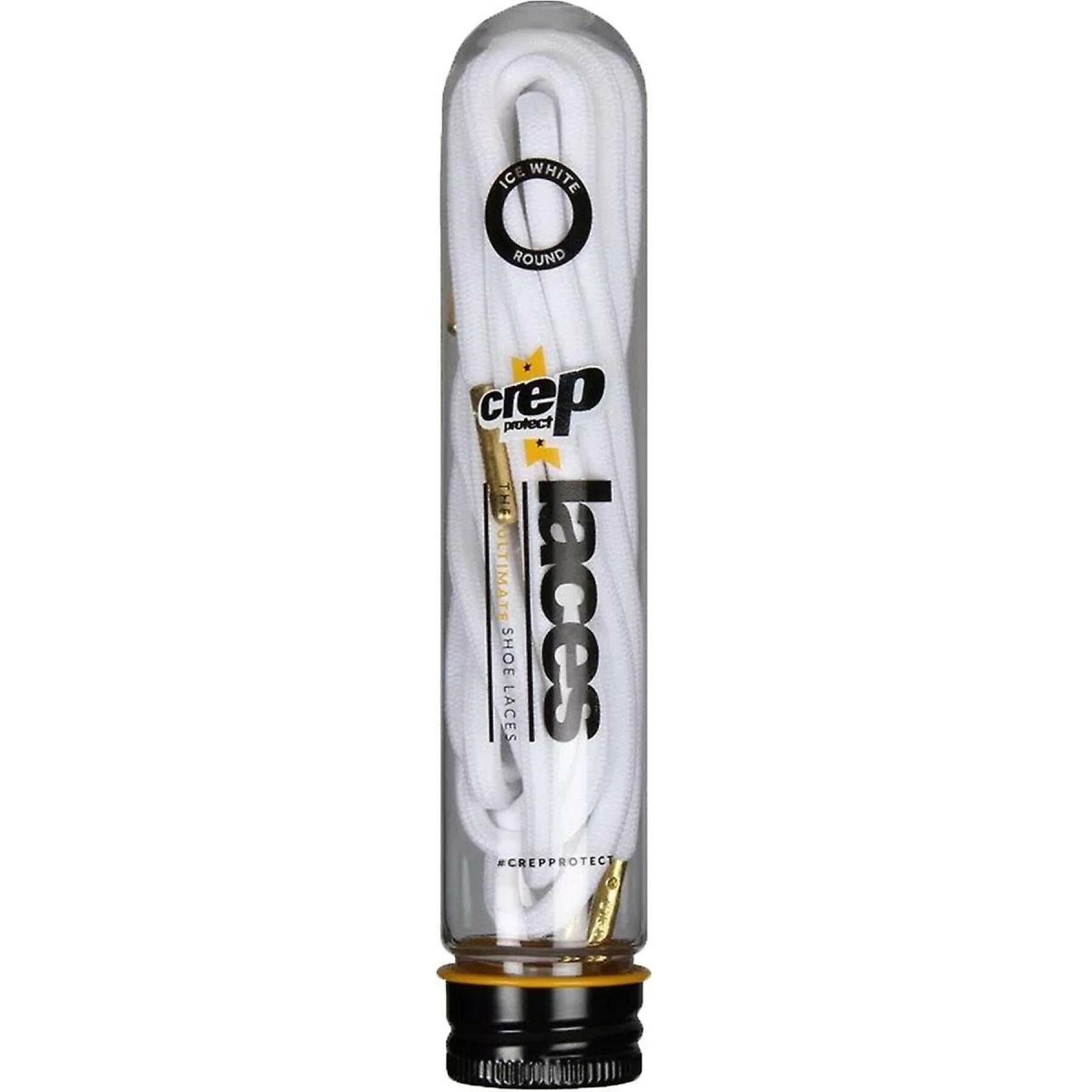 Crep Protect Flat Mono Laces White/Gold Tips - Stencil