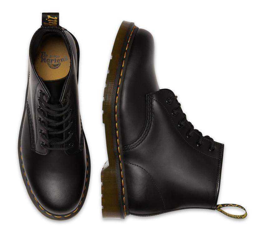 Dr Martens 101 6 Eye Boot Black - Nappa - Stencil