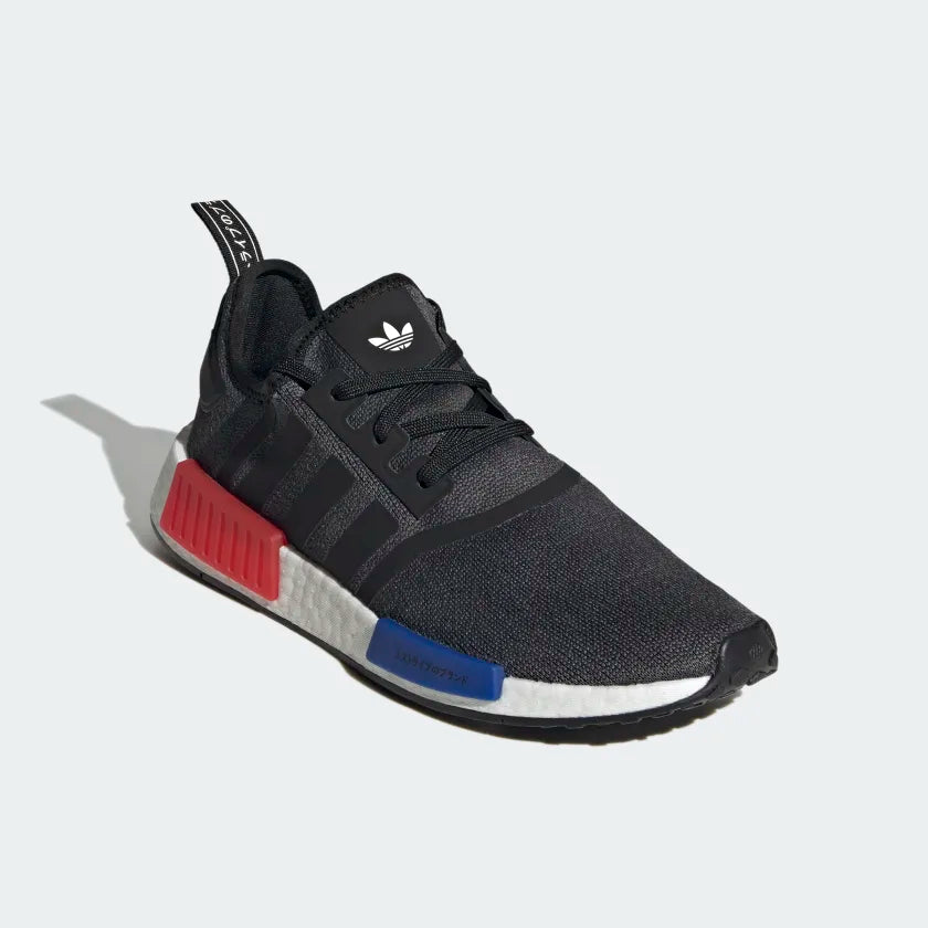 Adidas NMD R1 Core Black / Semi Lucid Blue / Glory Red - Stencil