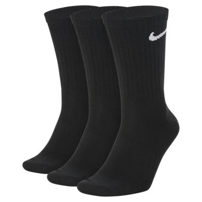 Nike Everyday Cotton Cushioned Crew Sock Black - Stencil
