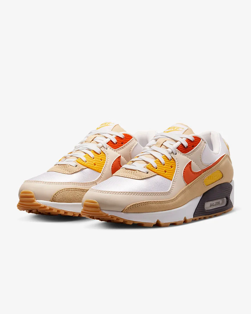 Nike Air Max 90 SE - Summit White / Lemon Wash / Safety Orange - Stencil