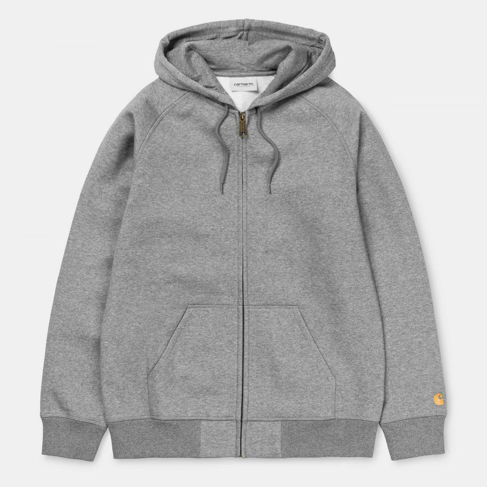 Carhartt Hooded Chase Jacket Grey Heather/ Gold - Stencil