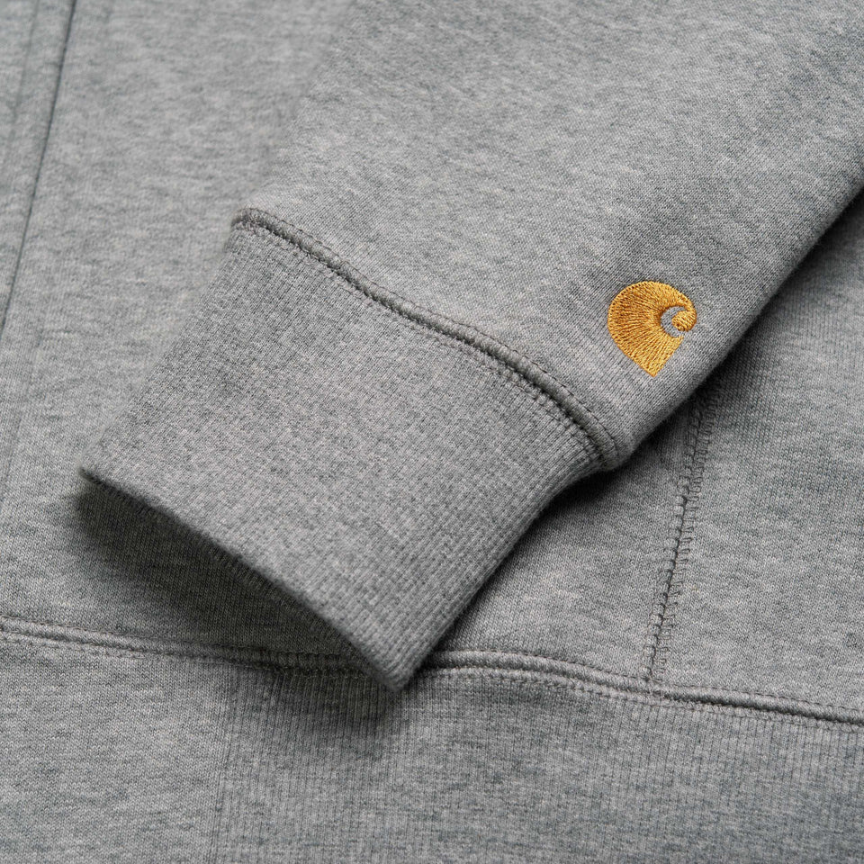 Carhartt Hooded Chase Jacket Grey Heather/ Gold - Stencil