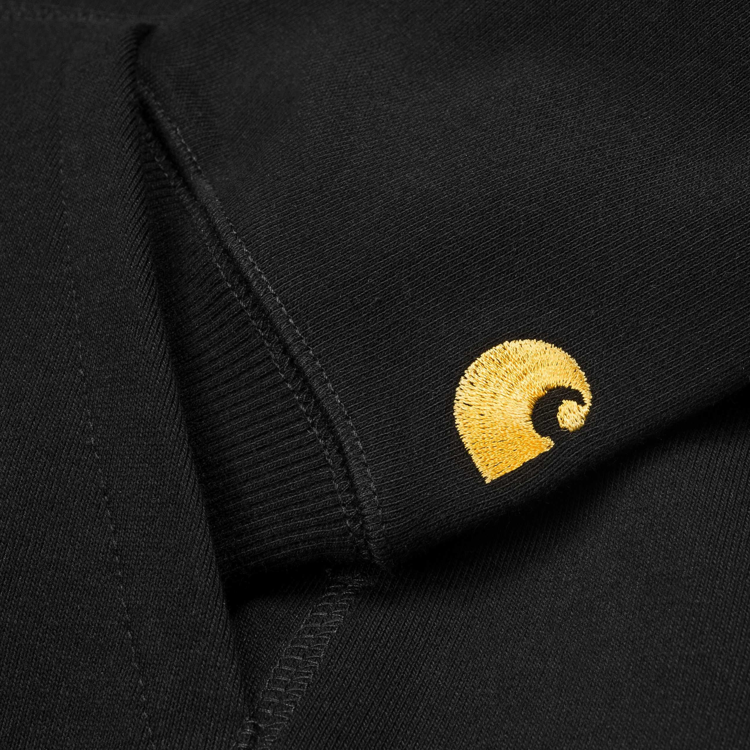 Carhartt Hooded Chase Sweatshirt Black/Gold - Stencil