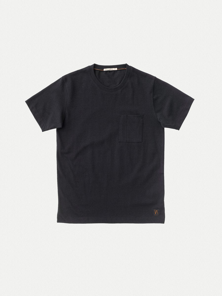 Nudie Kurt Worker tee Black - Stencil