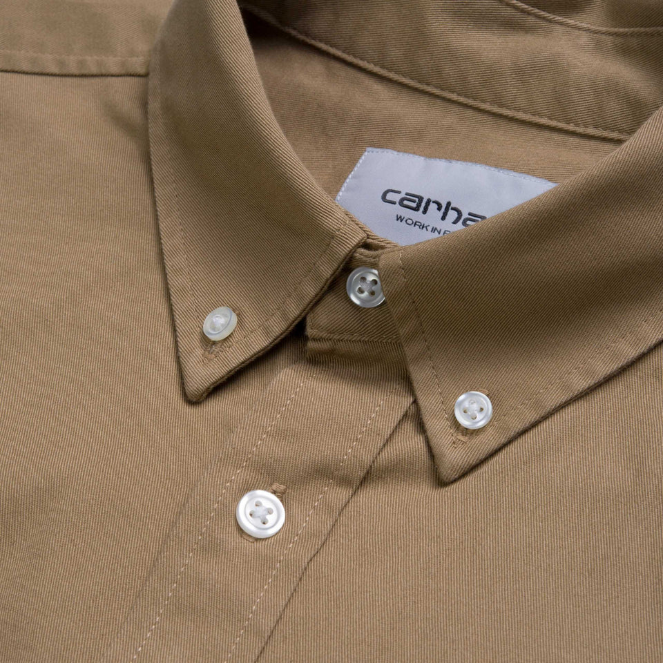 Carhartt L/S Madison Shirt Leather/Black - Stencil