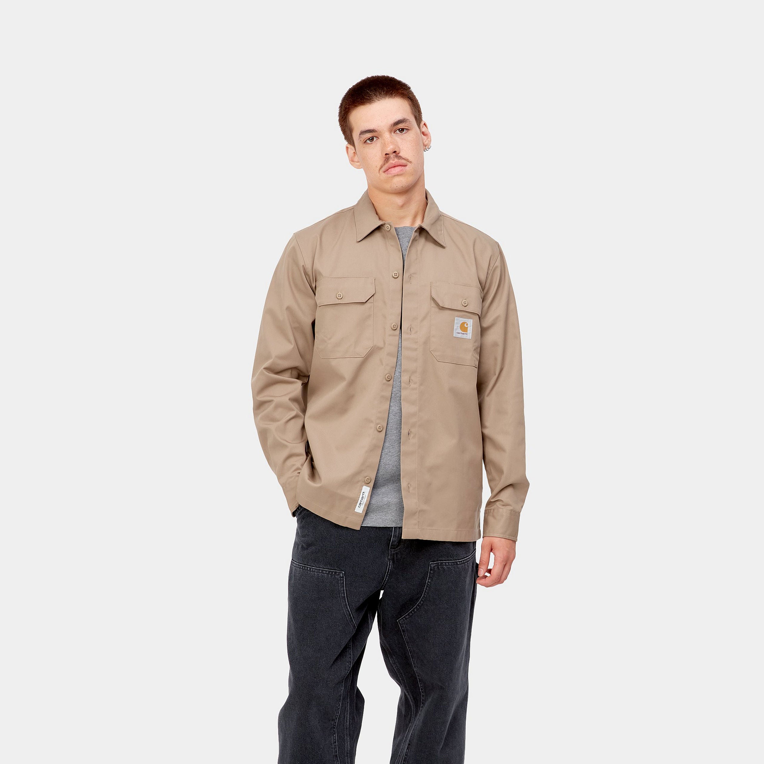 Carhartt L/S Master Shirt - Leather - Stencil