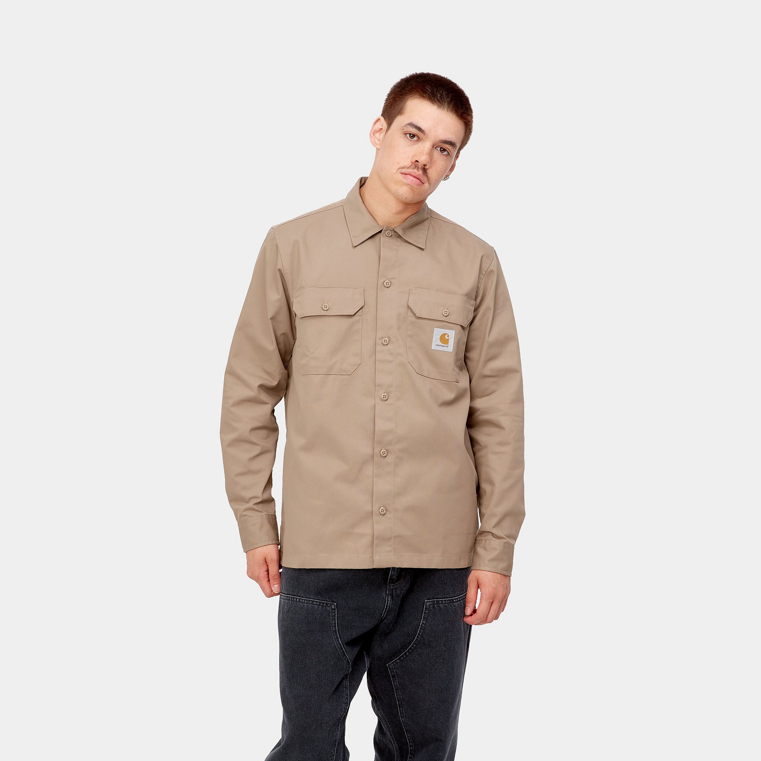 Carhartt L/S Master Shirt - Leather - Stencil