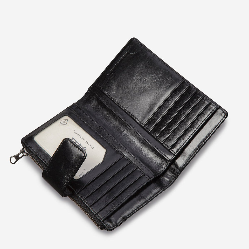 Status Anxiety Outsider Wallet Black - Stencil